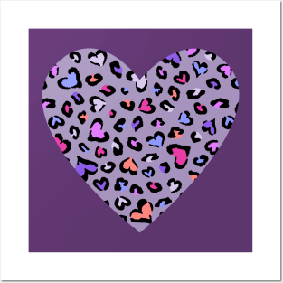 Cheetah Heart - Purple Posters and Art